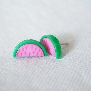 Handmade Watermelon Stud Earrings